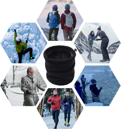 Polaire Neck Warmer Cache-Cou, Hiver Doux Épais Doublure Polaire Echarpe Élastique Cou Gaiter, Coupe-Vent Ski Cache-Cou Masque Cagoule Pour Hommes Et Femmes - Taille Universelle