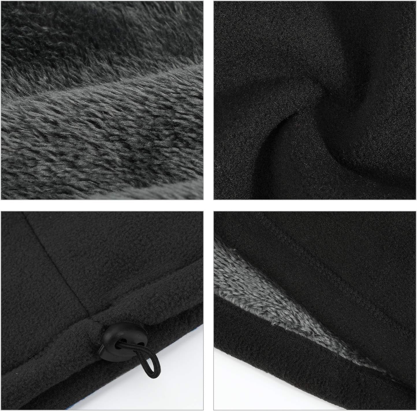 Polaire Neck Warmer Cache-Cou, Hiver Doux Épais Doublure Polaire Echarpe Élastique Cou Gaiter, Coupe-Vent Ski Cache-Cou Masque Cagoule Pour Hommes Et Femmes - Taille Universelle